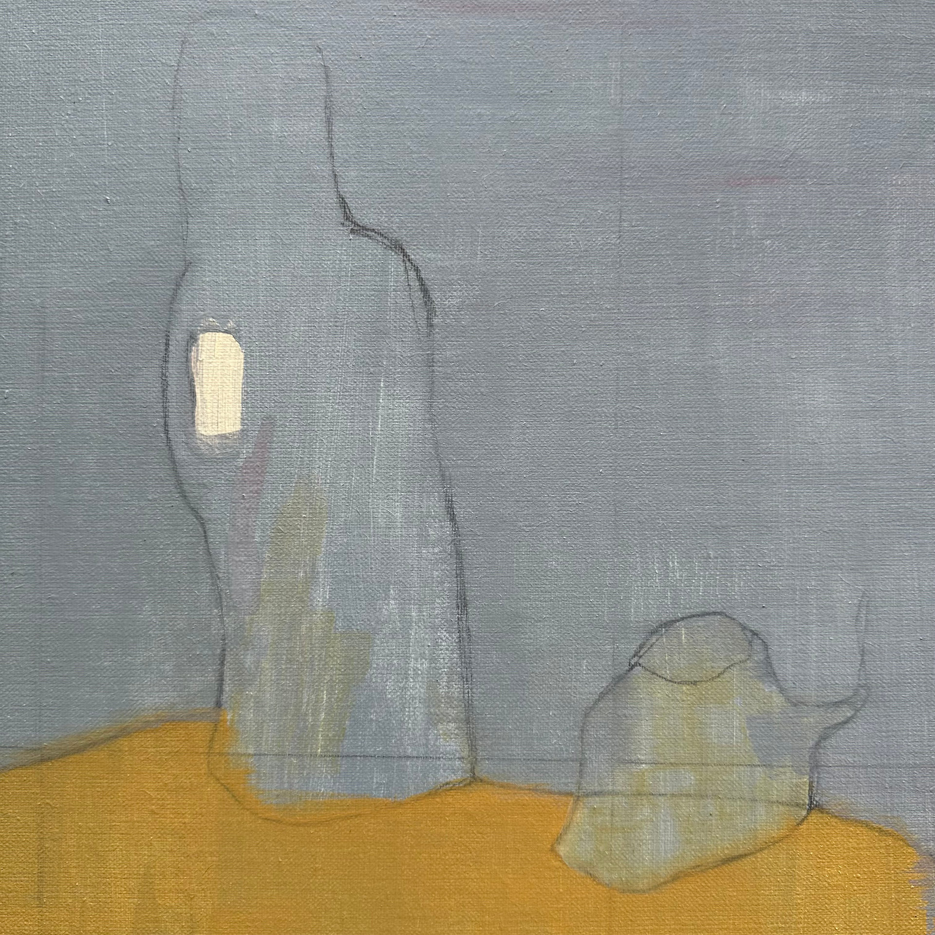 Potloodtekening op doek